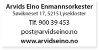 Annonse Arvid Eino Enmannsorkester