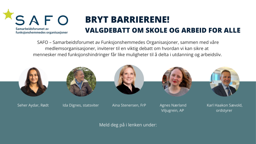 Et bilde av debattanter og innledere til SAFOs debattmøte 3. juni